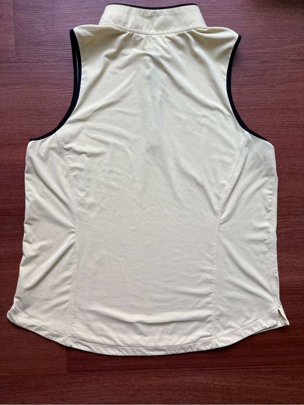 Belyn Key Hepburn Sleeveless Golf Polo Lemon Yellow 1/4 Zip Mock Neck - Picture 6 of 6